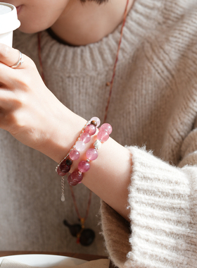 shannai原创天然多宝粉水晶手串