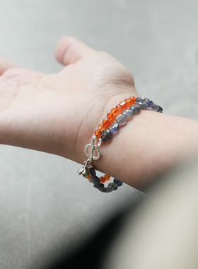 shannai原创堇青石火焰玛瑙手串