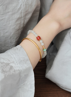 山晓·原创天然烟紫和田玉手串