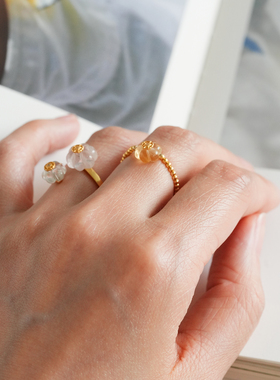 shannai原创天然水晶宝石戒指女