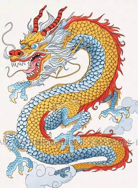 龙图案贴纸龙的图案画青龙贴纸自粘自带背胶自粘墙贴车贴门贴装饰