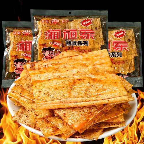 湘旭东麻辣片88g大包装湖南特产薄脆辣片办公室宿舍囤货解馋小吃 - 图0