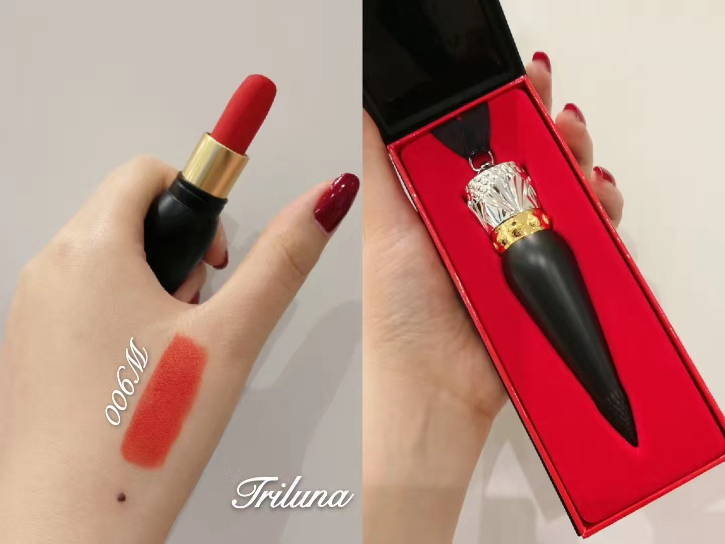 现货！ Christian Louboutin CL萝卜丁口红黑管 006M 胡萝卜色