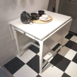 Ikea Ingoto Flip Table 2-4 человек 65/123x78x75см черно-коричневый белый антикварный антикварный