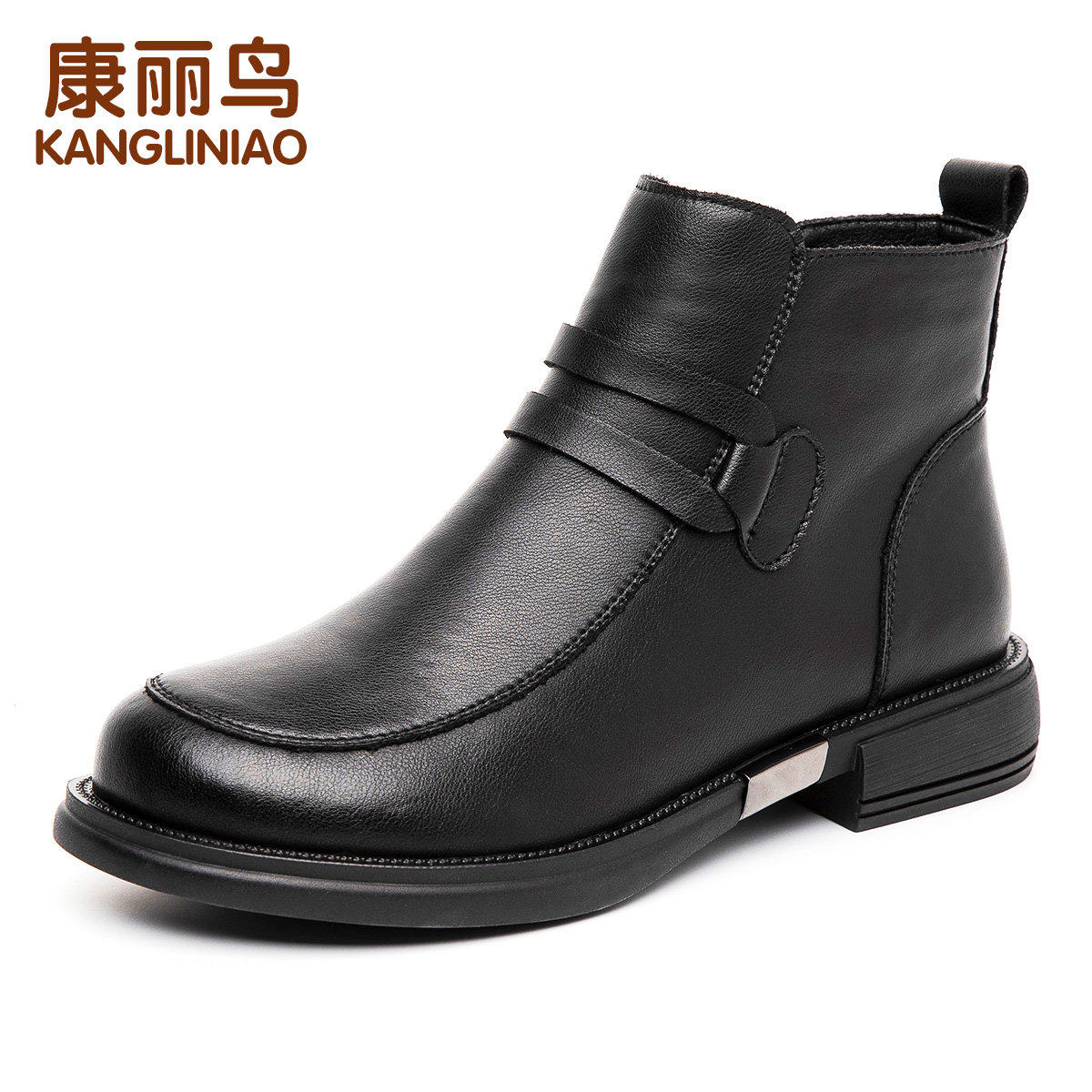 [明星同款]真牛皮软底妈妈鞋棉鞋轻便防滑短靴加绒保暖中老年舒适,淘宝优惠券,粉丝福利购,淘宝优惠卷