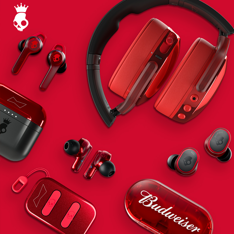 骷髅头/Skullcandy 百威系列联名款真无线耳机 头戴式重低音耳机 - 图3