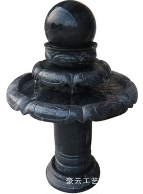 壕云现代中式黑色大理石风水球
