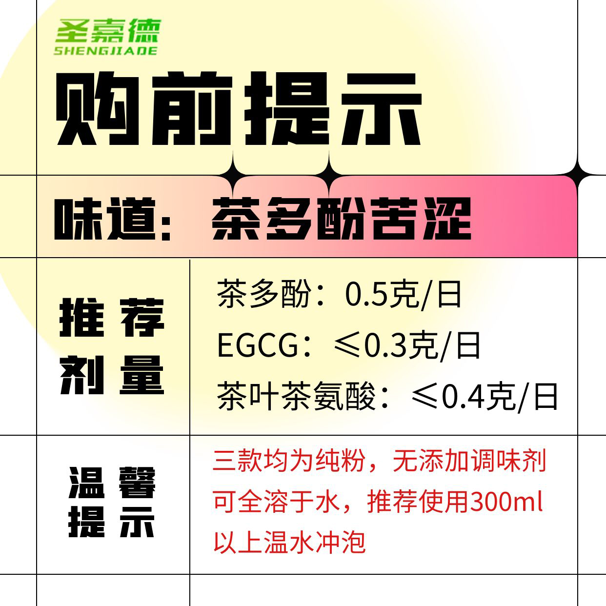 绿茶提取物茶多酚粉98%EGCG儿茶素速溶食品级代谢脂肪50克圣嘉德-图0