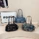ເອີຣົບແລະອາເມລິກາ denim handbags washed niche rivet design crossbody bag fashionable trendy retro shoulder bag