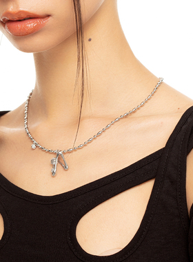 2045系列前置表达未来建筑不规则造型原创镀金项链圆珠链条精致