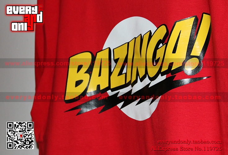 Big Bang Theory生活大爆炸Sheldon BAZINGA谢耳朵纯棉短袖T恤夏-图2