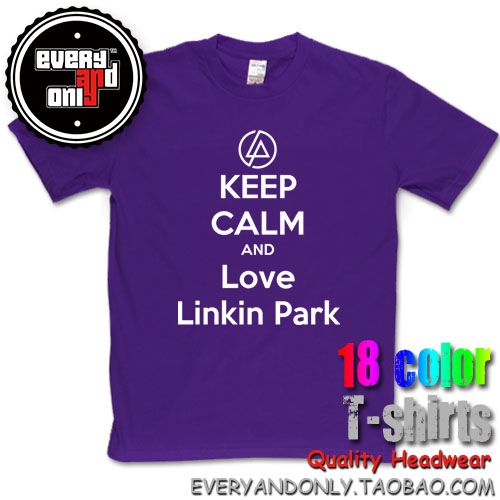 林肯公园Keep Calm And Love Linkin Park摇滚流行印花短袖T恤-图2