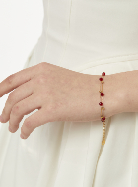 钛钢石榴石小众喜庆手链