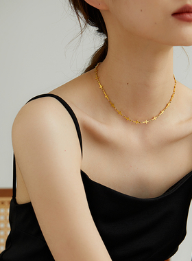 叠戴项链锁骨十字架卡脖子