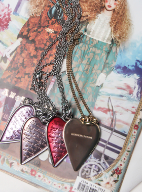 DK经典 百搭欧美潮流电镀金不脱色冰晶盘彩虹色心形圆盘挂坠项链