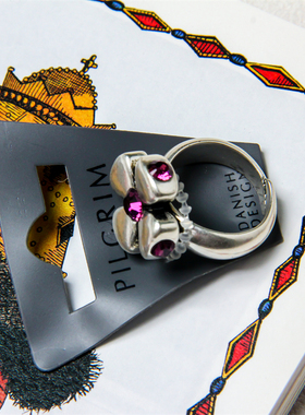 丹麦珠宝设计款重工水钻花朵戒指