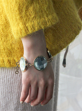 璀璨多切面镀金不褪色欧美风手链