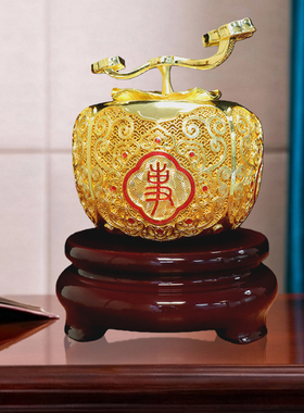 中式铜花丝柿子摆件事事如意装饰