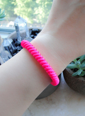 粗犷个性荧光绿粉手绳手链夏日