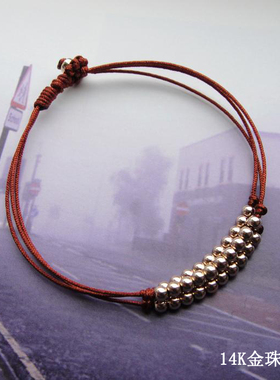 夜色复刻欧美风流行款纯银珠手绳