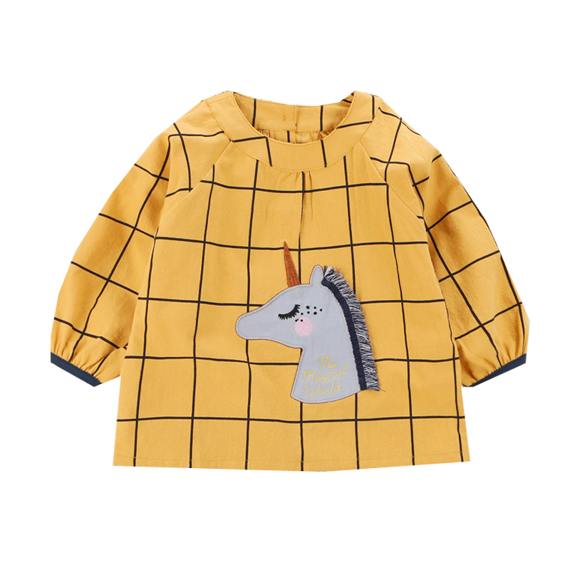 Axiheyue waterproof cotton smock baby baby rice pocket boy eating clothes reverse dressing children's bib 7077