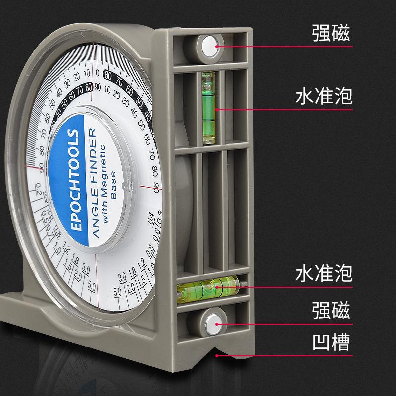 角度尺水平坡度角尺量角器木工带磁性高精度角度测量仪多功能工具 - 图2