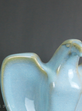 汝窑玄关风水大展宏图老鹰摆件