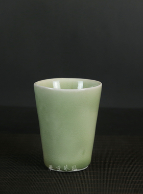 七八十年代国营汝瓷厂煤烧闻香杯陶瓷老汝瓷青瓷日式清酒杯茶道