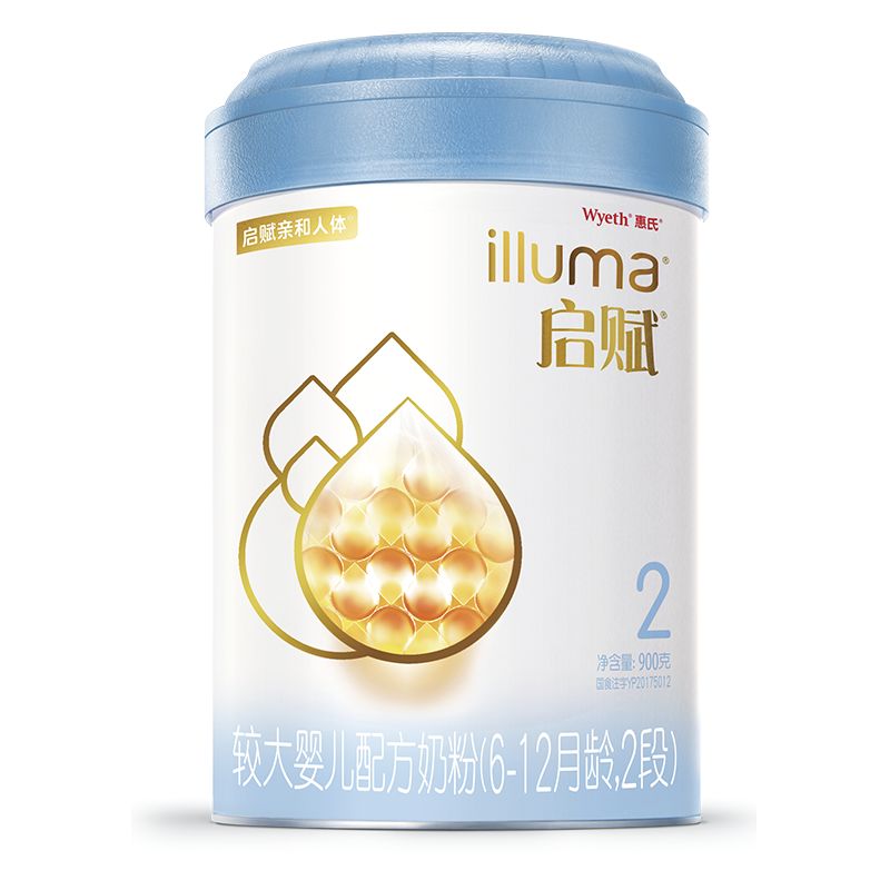 孩子王官方旗舰店惠氏启赋蓝钻较大婴儿配方奶粉2段900g*6听 爱尔兰原装进口6-12月3