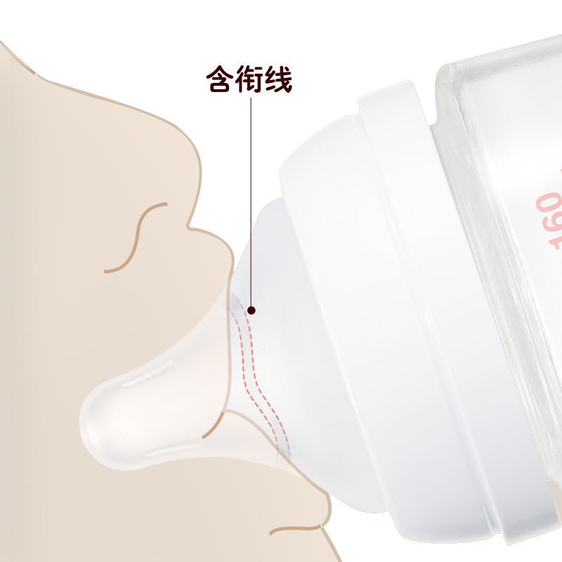 孩子王官方旗舰店贝亲新生儿自然实感Ⅲ宽口径玻璃奶瓶160ml（S号奶嘴）2