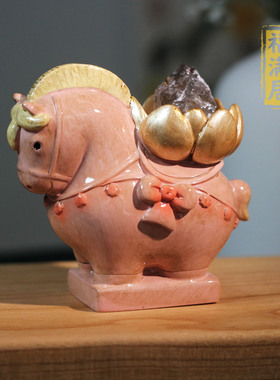 国潮唐三彩桌面摆件盲盒