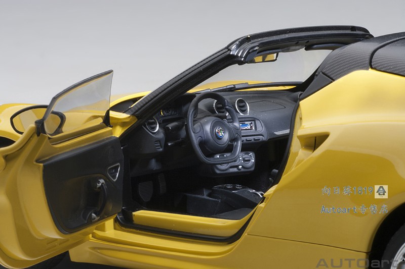 AUTOart奥拓1:18阿尔法罗密欧ALFA ROMEO 4C SPIDER敞篷汽车模型-图2