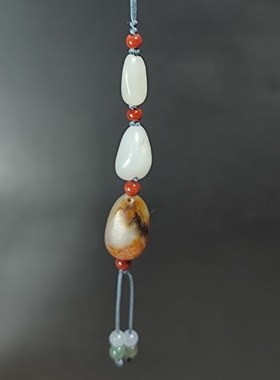 神绚和田玉籽原籽玉坠中国风吊坠