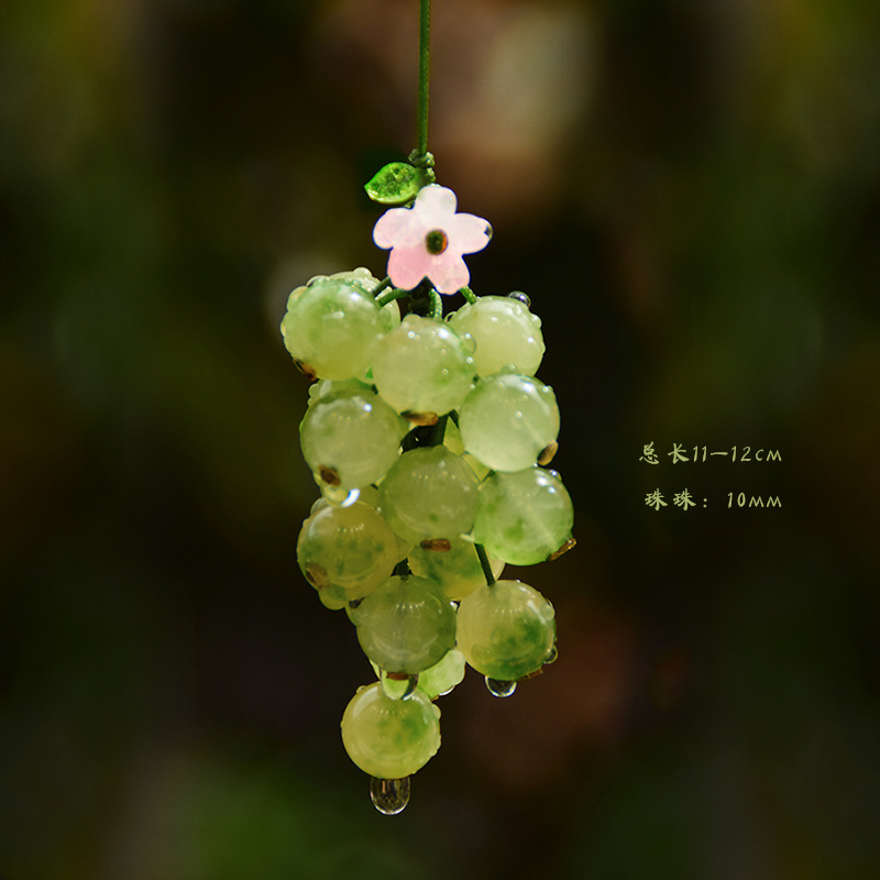古风铃兰花手机链琉璃铃兰花朵挂件吊坠短款挂绳U盘包包挂链女 - 图2