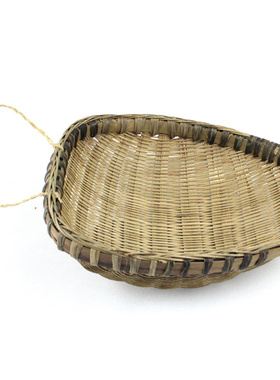 手工竹制茶筛竹簸箕竹编工艺品手工篮子竹制工艺品烧鸡簸箕