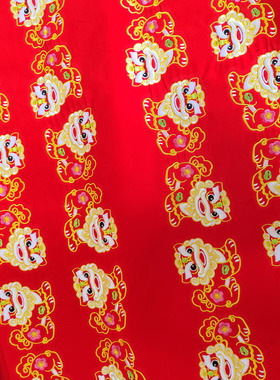红色绒布狮子绣片醒狮麒麟挂件半成品手工DIY制作材料包绣布