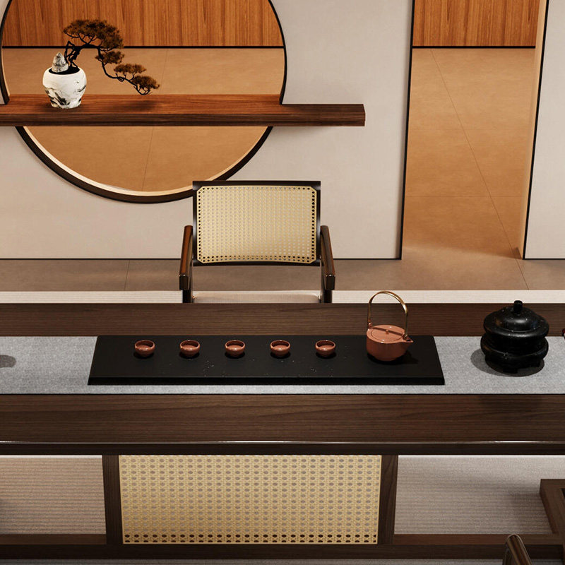 新中式实木茶桌椅组合现代简约茶台胡桃木家用客厅禅意茶室可定制,淘宝优惠券,粉丝福利购,淘宝优惠卷