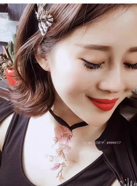 瑰陌饰品 金属丝网花朵造型项链发圈腕饰 多用途身体缠绕装饰花朵