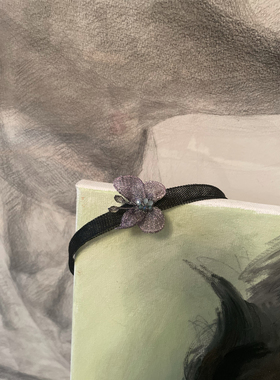 瑰陌饰品 短项链 锁骨链 原创设计 金属网纱透气