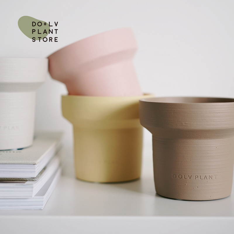 DOLV 豆绿 北欧瑞典风托尼布莱克彩色花盆 Color水泥系列室内花器 - 图1