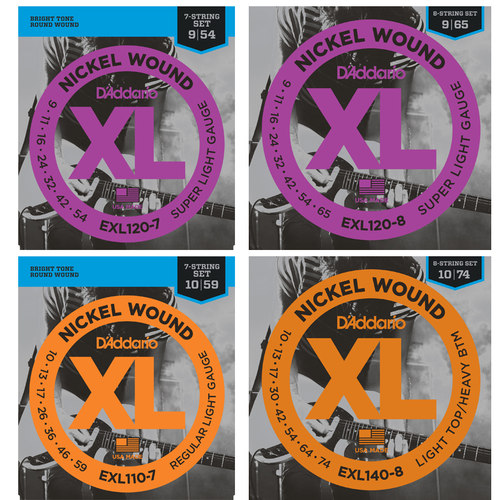 美国达达里奥EXL120-7 EXL110-7 NYXL1059七弦7弦8八弦电吉他琴弦 - 图0