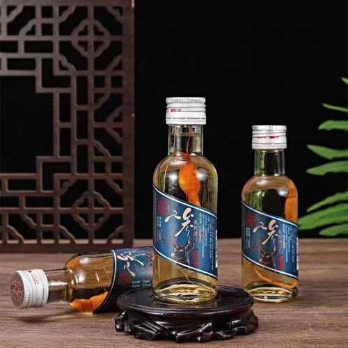 利满源人参酒鹿鞭虫草酒52度粮食酿造125ml礼盒10瓶养生酒长白山 - 图0