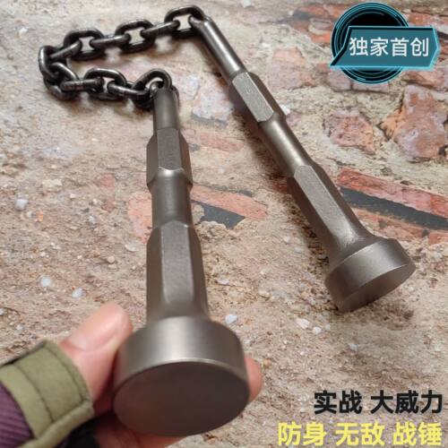 手工实战特硬钢双截棍实心兵器流星锤双节棍便携防身二节棍链子锤 - 图3