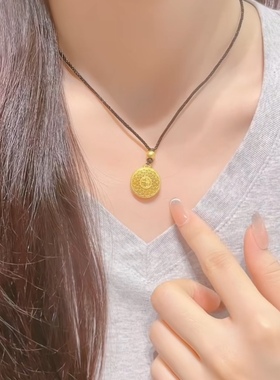 金店同款八宝罗盘黄金项链