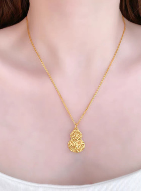 金店新款999足金包银福禄吊坠