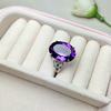Natural amethyst ring for women simple Korean style rough stone
