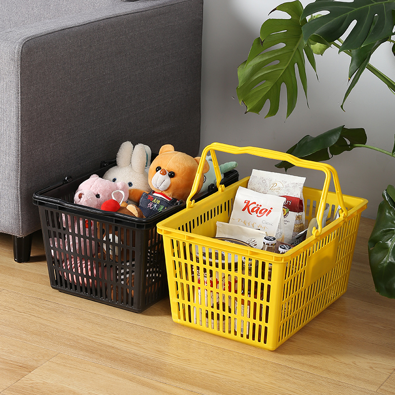 超市购物篮塑料手提买菜啤酒篮收纳篮拉杆带轮购物筐家用便利零食,淘宝优惠券,粉丝福利购,淘宝优惠卷