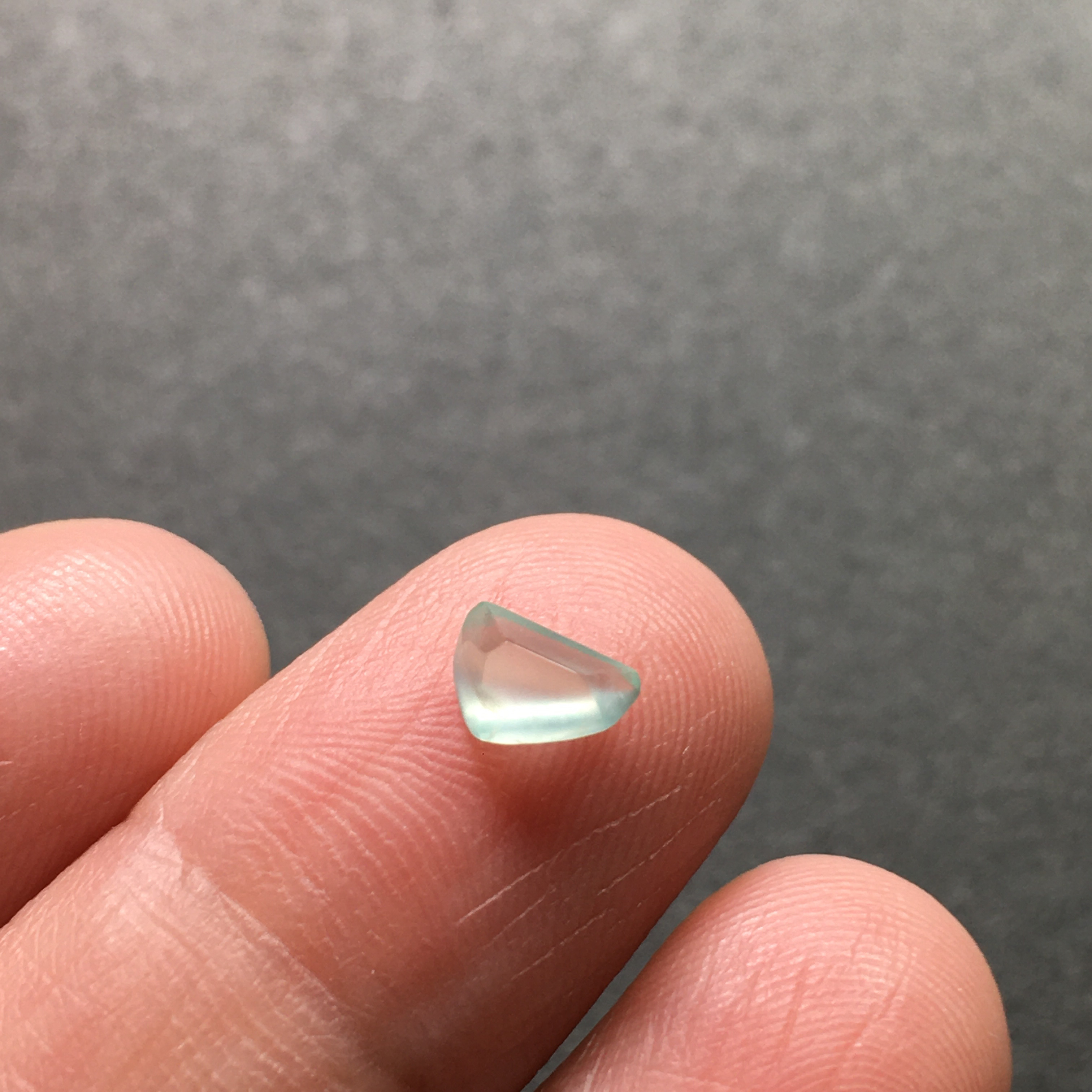 Burmese jade high ice clear water mint green drop ring