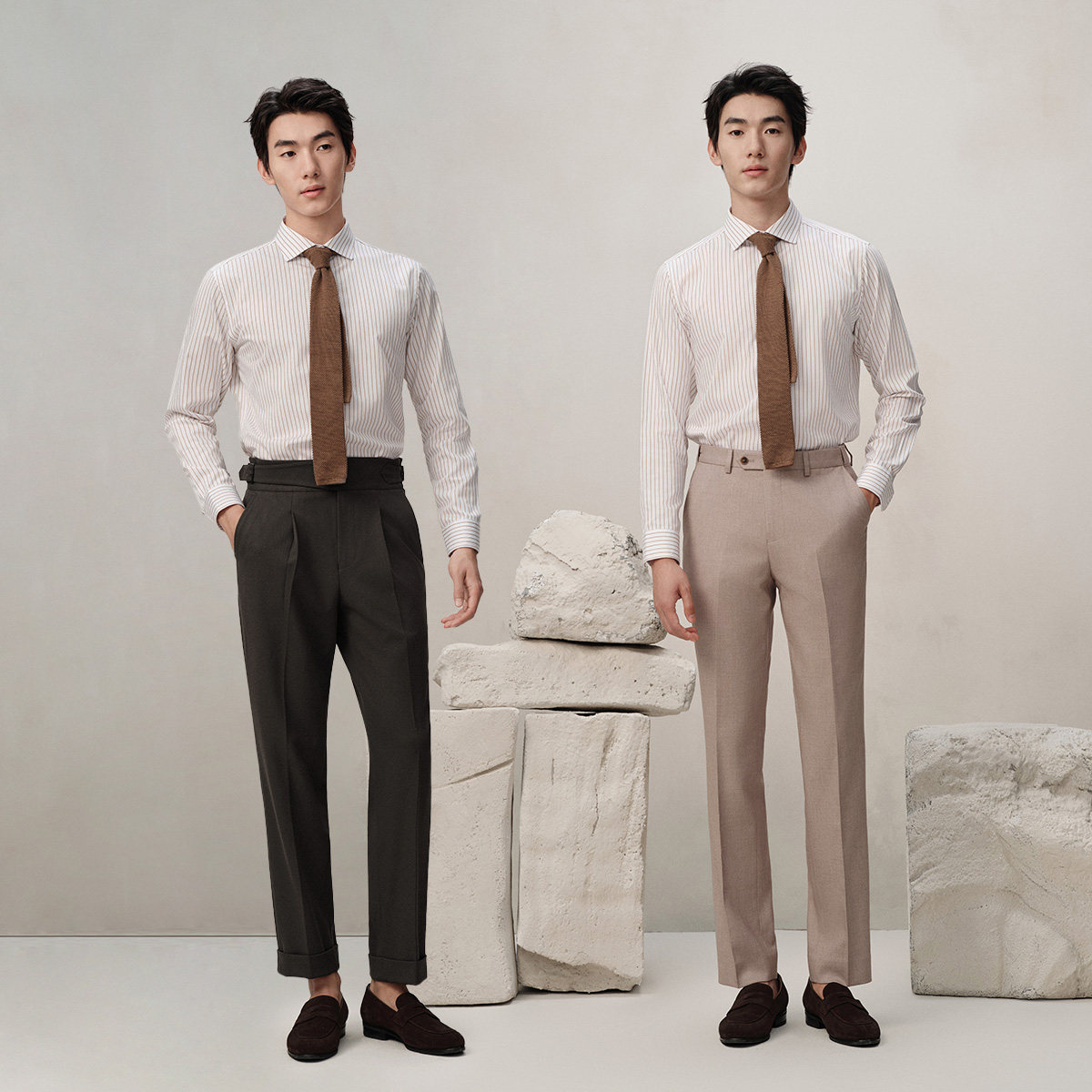 【成衣免烫】吉约蒙可机洗男士长袖衬衫咖色条纹抗皱商务休闲衬衣,淘宝优惠券,粉丝福利购,淘宝优惠卷