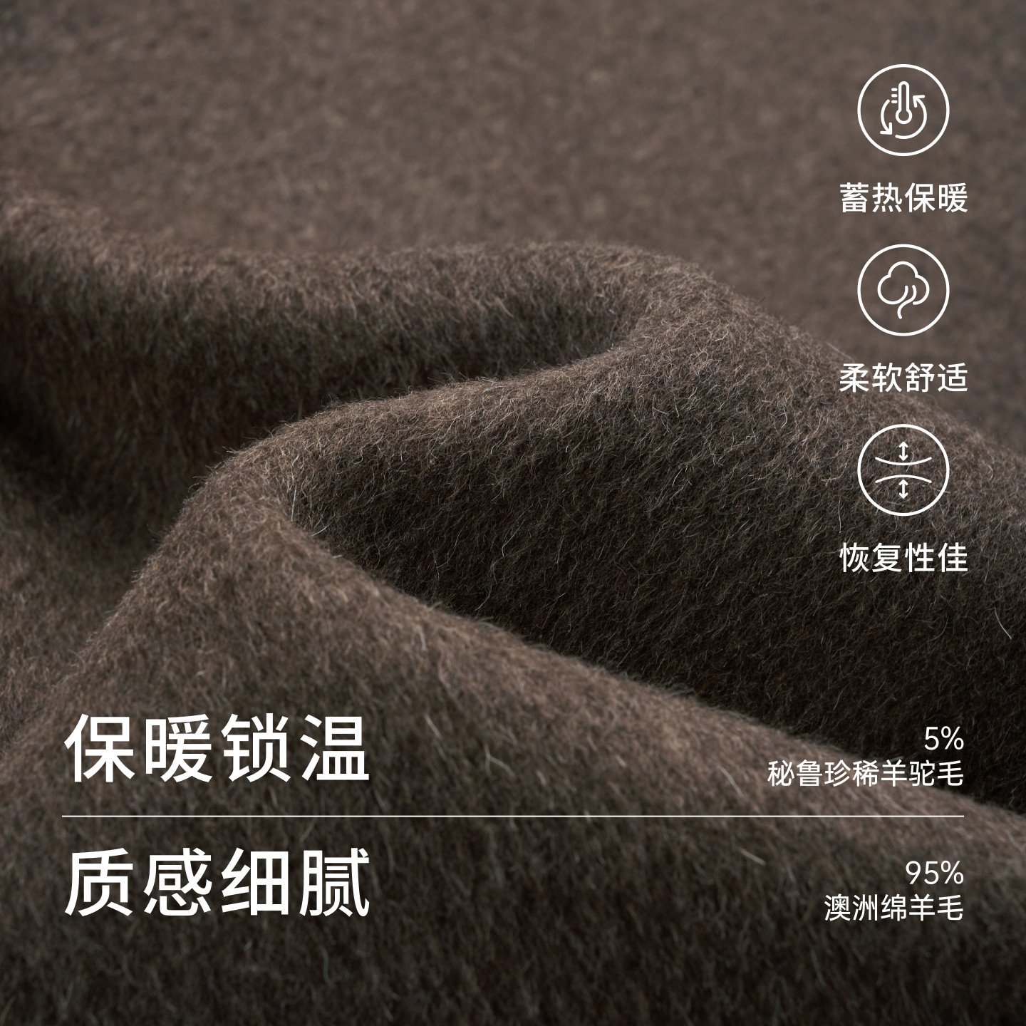 Guillomont woolen coat men's medium-length wool brown winter thickened woolen coat